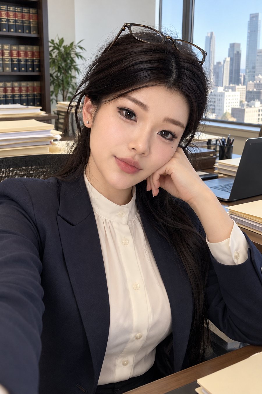 Miss Victoria at her desk